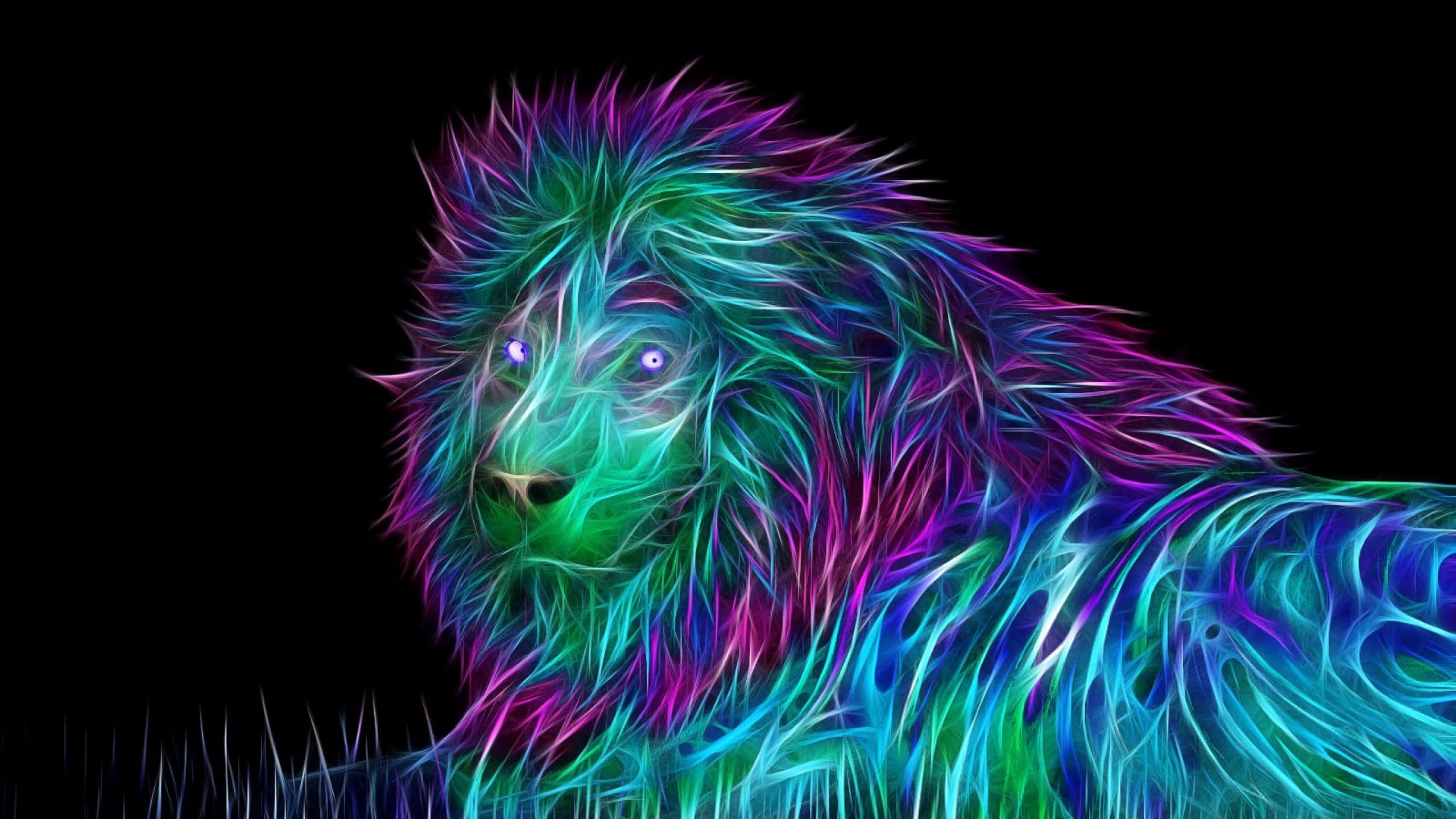 Makulay na Neon na Sining ng Hayop Wallpaper