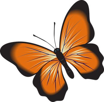 Makulay na Orange na Paruparo Vector Wallpaper