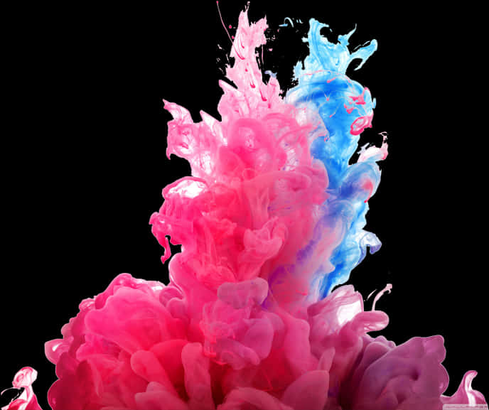 Makulay na Pagsabog ng Pink at Asul na Tinta Wallpaper