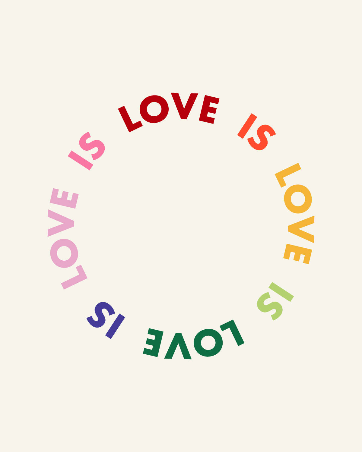 Makulay na Pattern ng Love Is Love Wallpaper