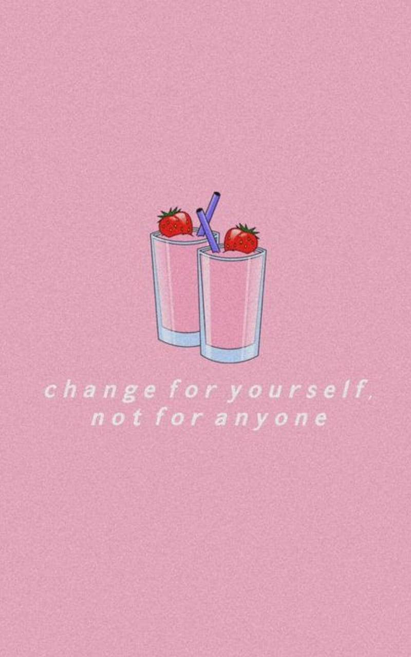 Makulay na Pink Aesthetic na may Strawberry Milkshake Twist para sa iPhone Wallpaper