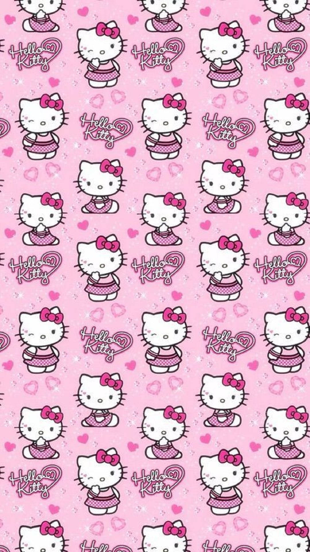 Makulay na Pink na Pattern ng Hello Kitty Wallpaper