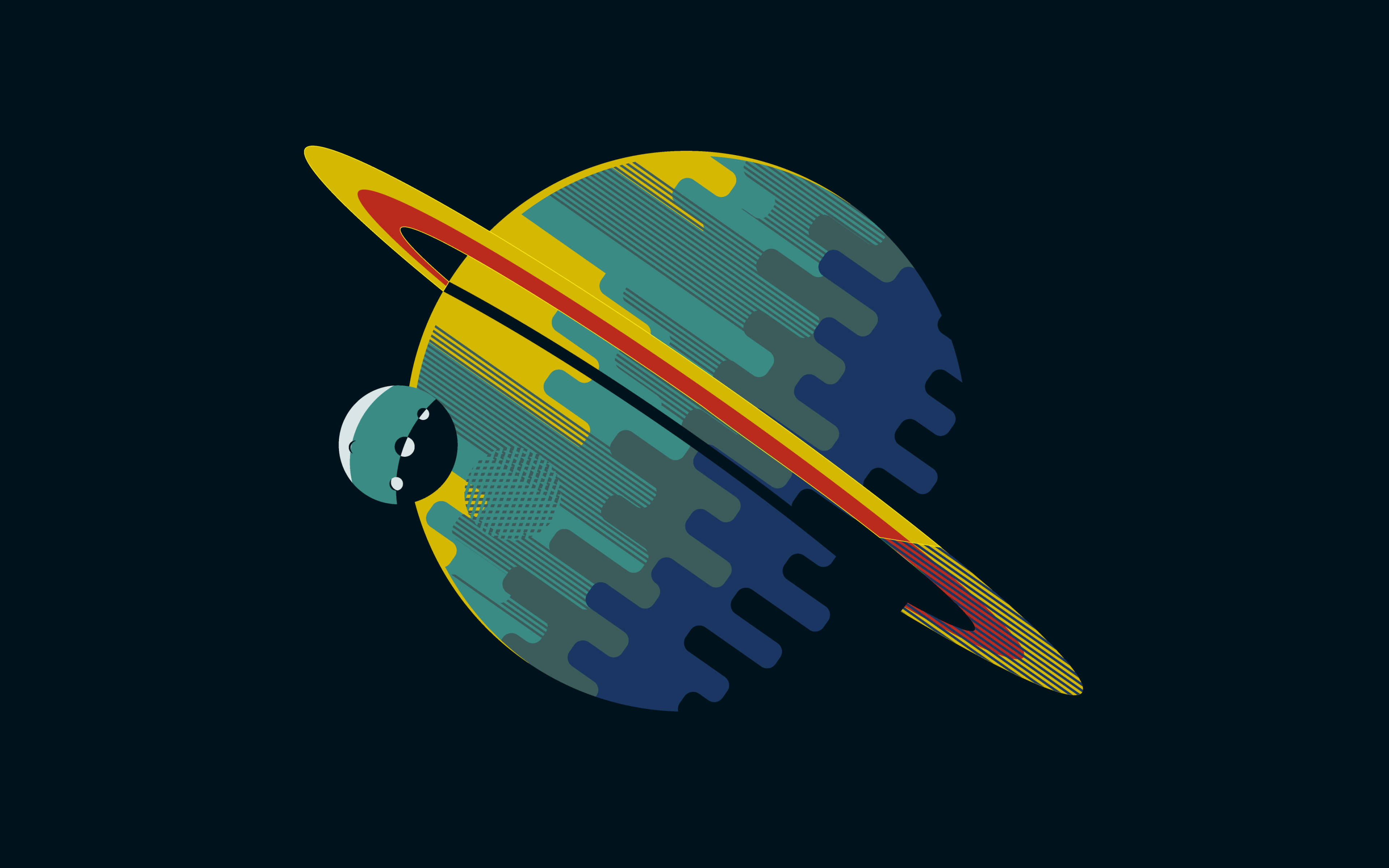 Makulay na Saturn 4K Wallpaper