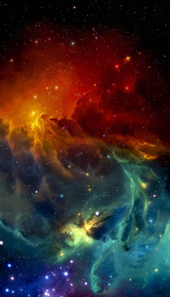Makulay na Space Aesthetic para sa iPhone 11 Wallpaper