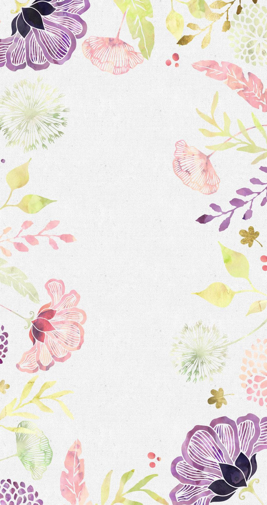 Makulayur na Estiladong Bulaklak Floral iPhone Wallpaper