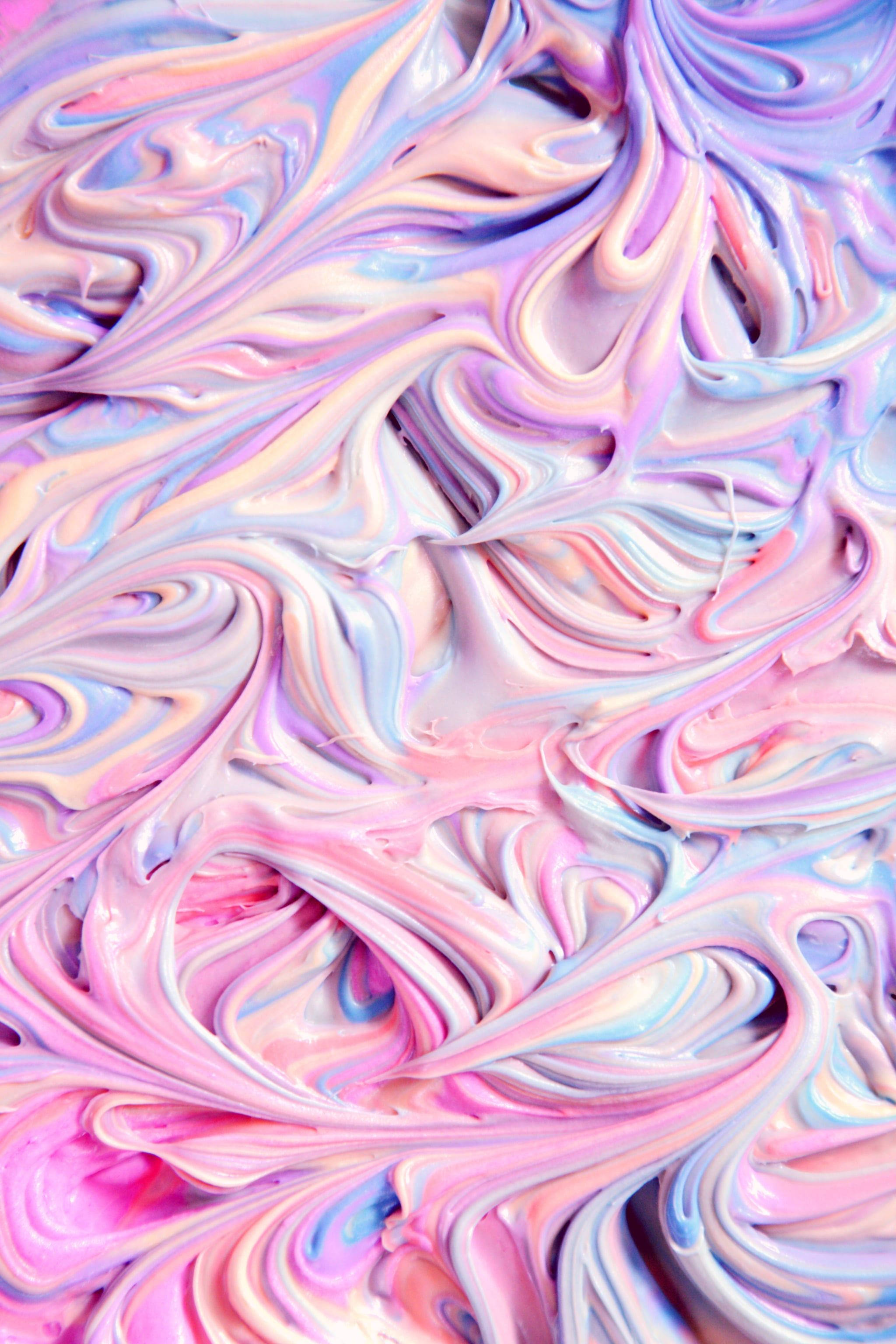Mala-Lila na Aesthetic na Swirly Pattern ng Pintura Wallpaper