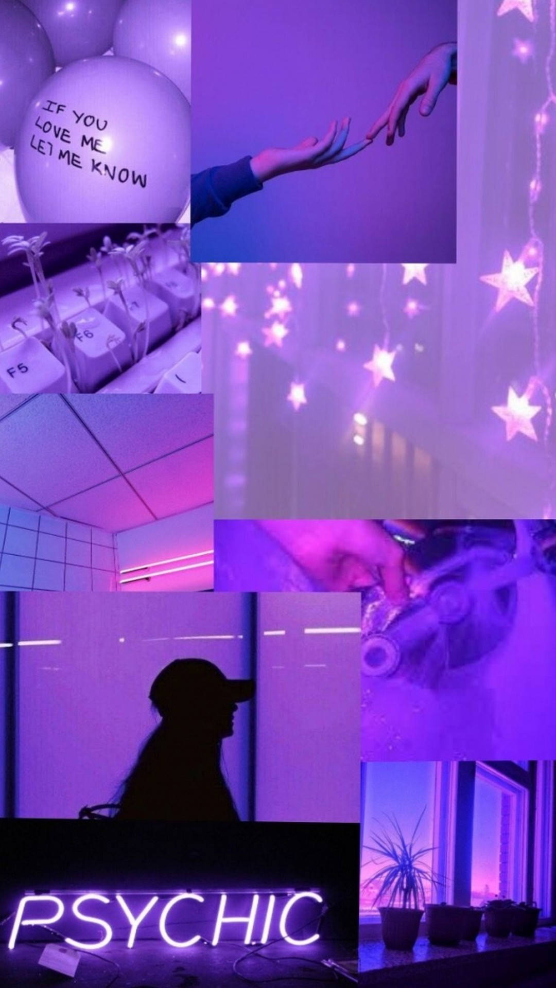 Mala-Lila na Aesthetic Photo Collage Wallpaper