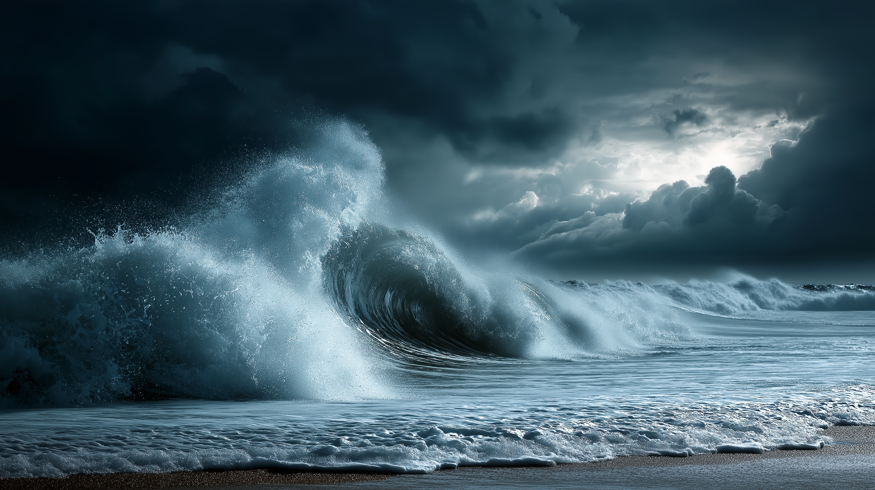 Malaking Alon ng Tsunami Wallpaper