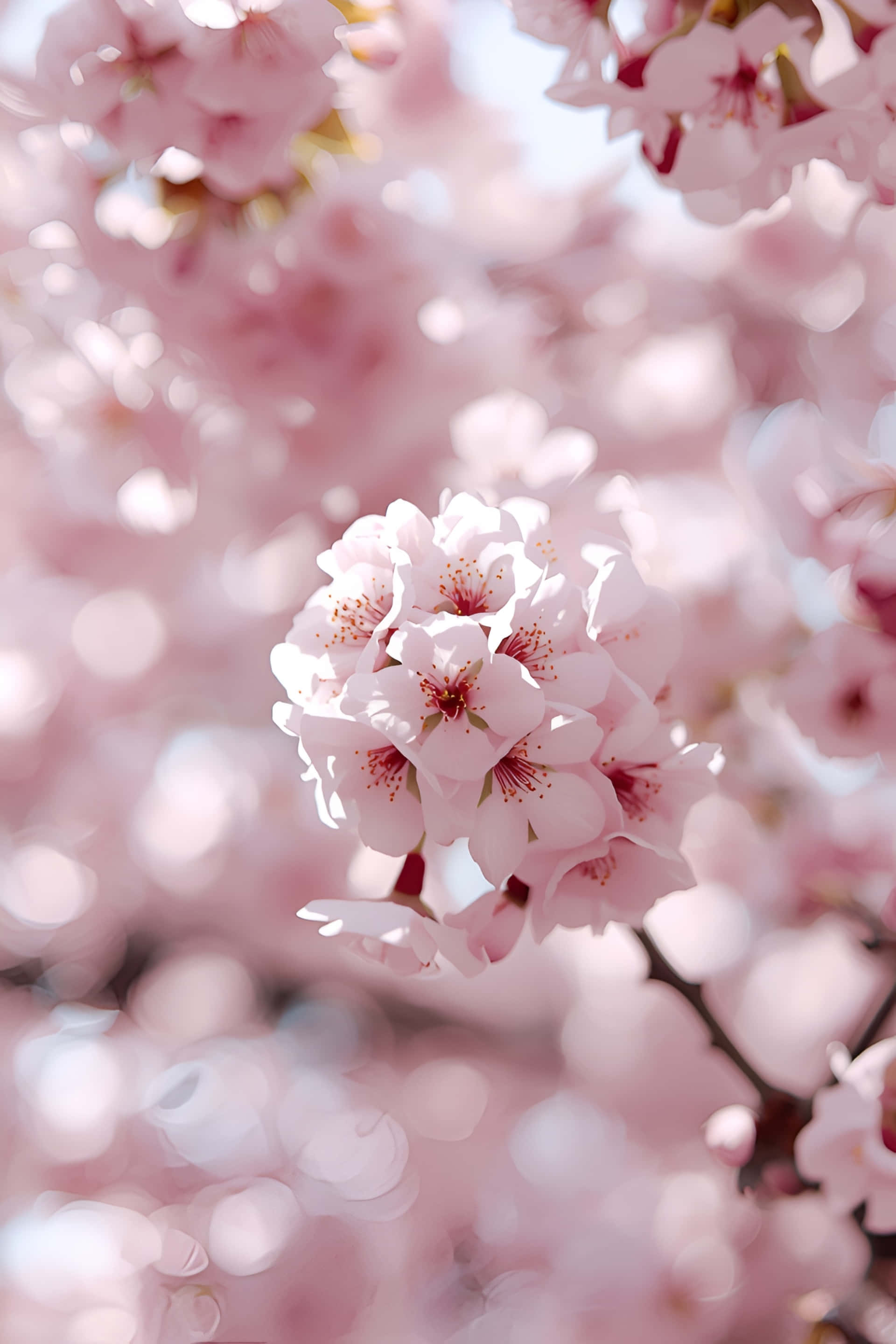 Malambot na Rosas na Cherry Blossom na Wallpaper