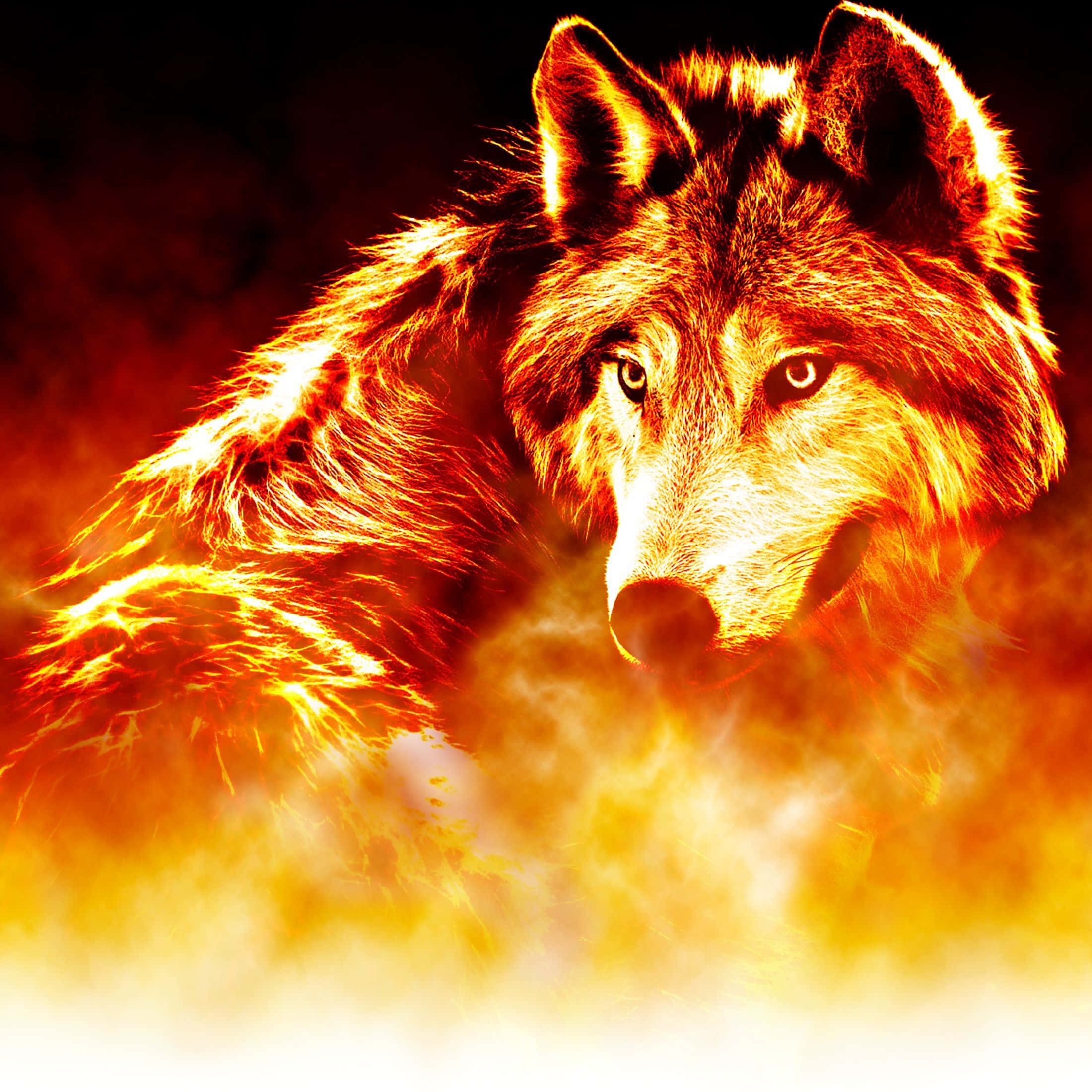 "Malamig na lobo na buong pagmamalaking minamatyagan ang kanyang teritoryo" Wallpaper