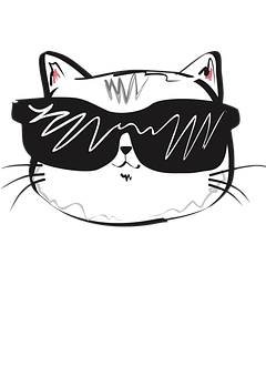 Malamig na Pusa na May Salamin Wallpaper