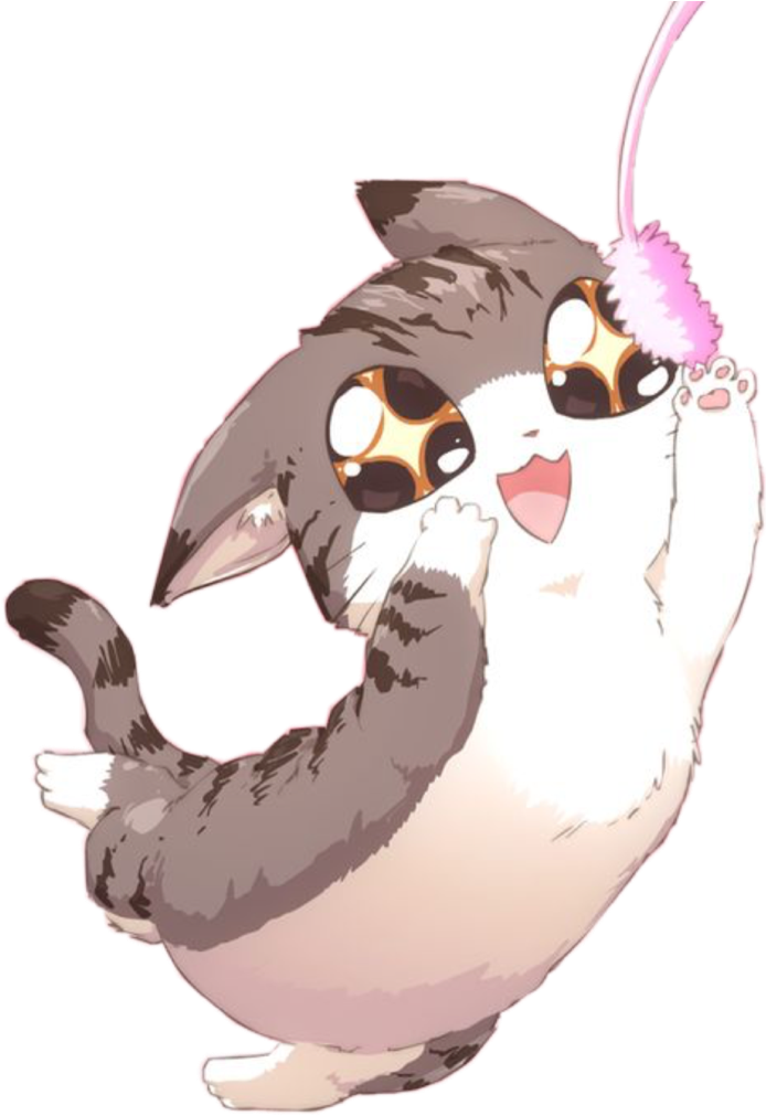 Malanding Pusa na Naglalaro ng Laruan na Balahibo Wallpaper