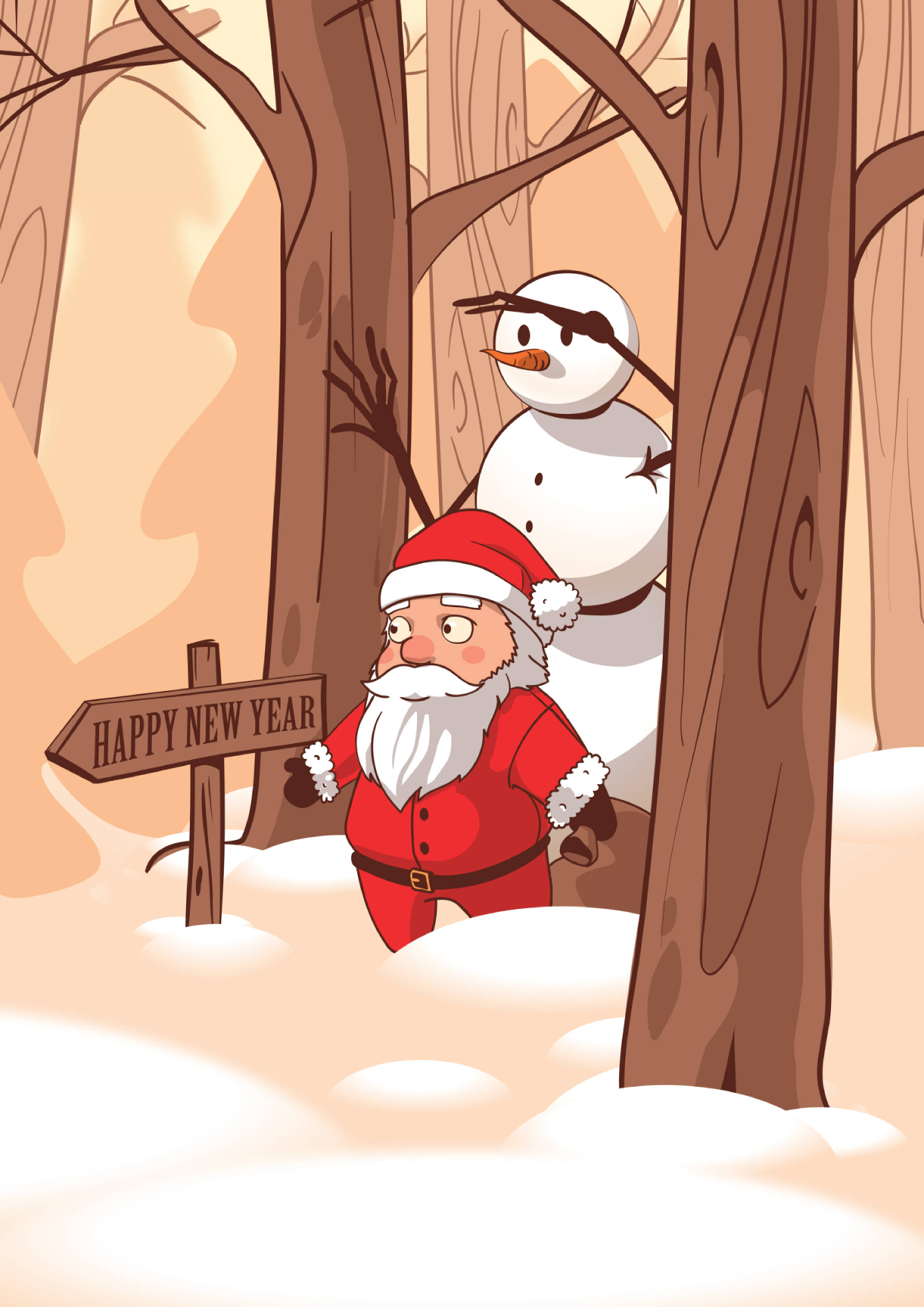 Maligayang Bagong Taon Snowman Wallpaper