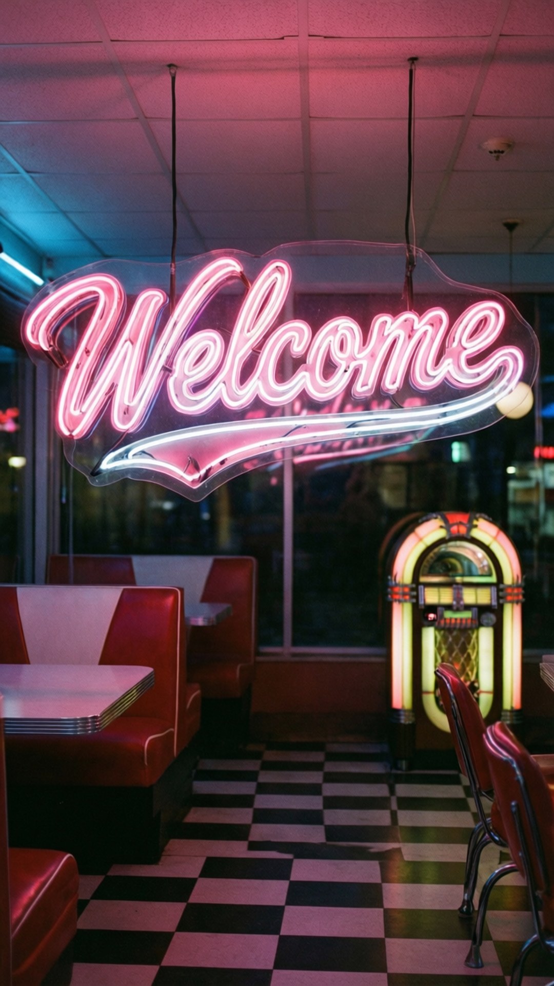 Maligayang Pagdating sa Neon Diner Wallpaper