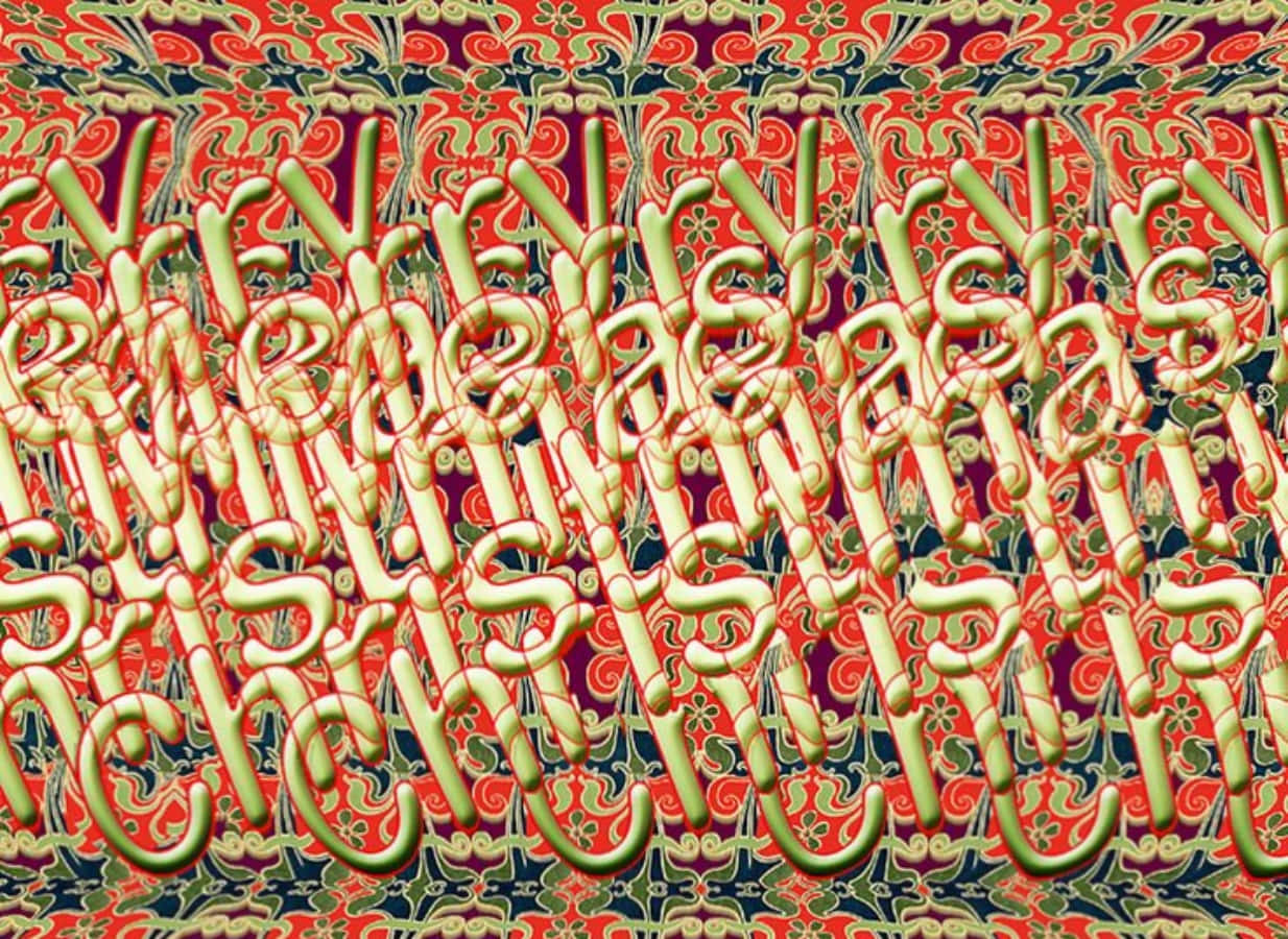 Maligayang Pasko Magic Eye 3D Stereogram na Larawan Wallpaper