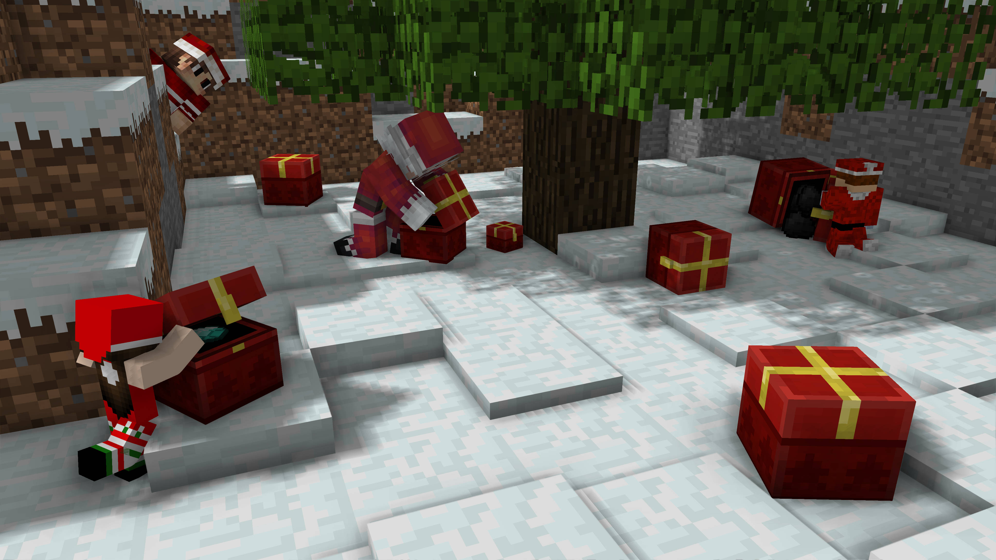 Maligayang Pasko sa Minecraft Wallpaper