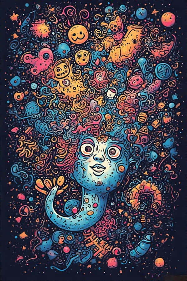 Malikot na Doodle Art Wallpaper na Kakaiba at Pagkamalikhain sa 8K Wallpaper