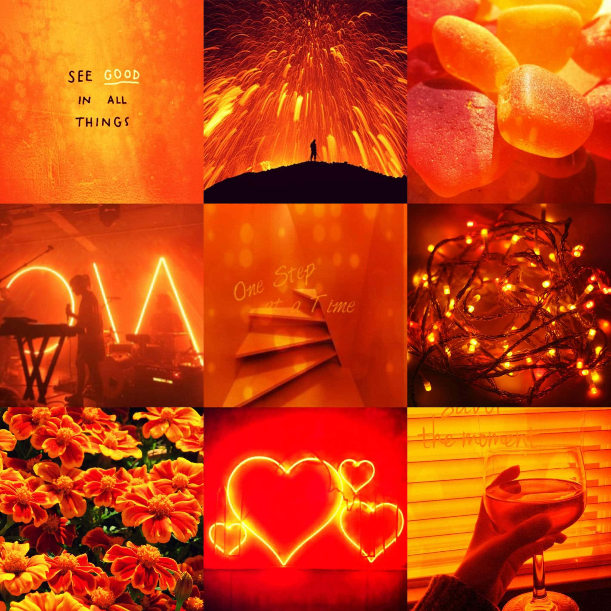Maliwanag at Masiglang Orange Aesthetic Wallpaper