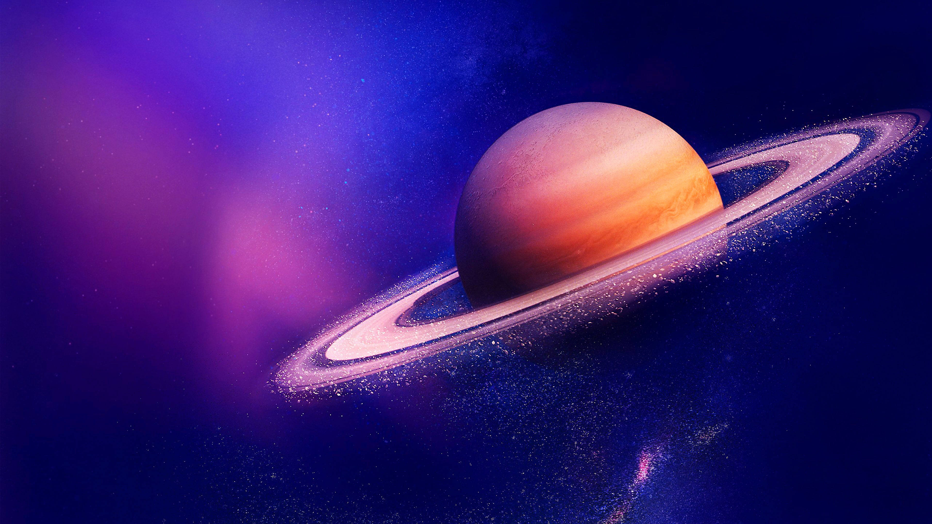Maliwanag na Saturn 4K Wallpaper