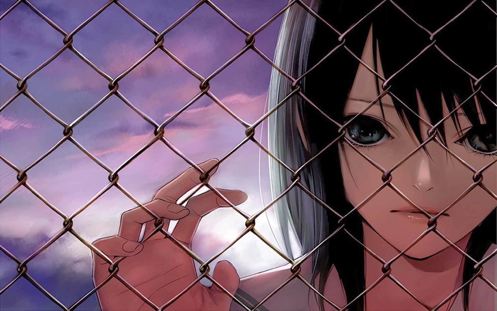 Malungkot na Anime na Babae - Naiiwan at Nag-iisa Wallpaper