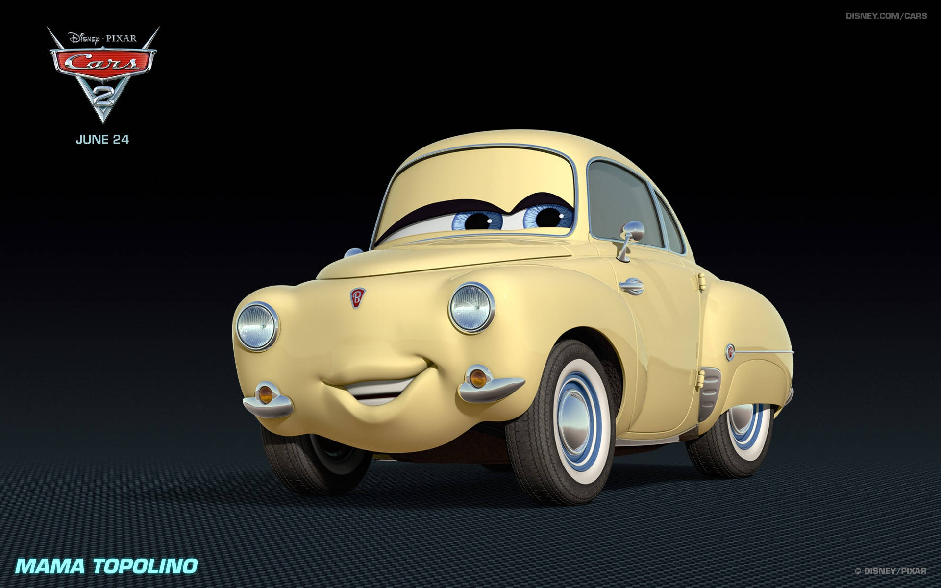 Mama Topolino mula sa Disney Pixar's Cars 2 Wallpaper