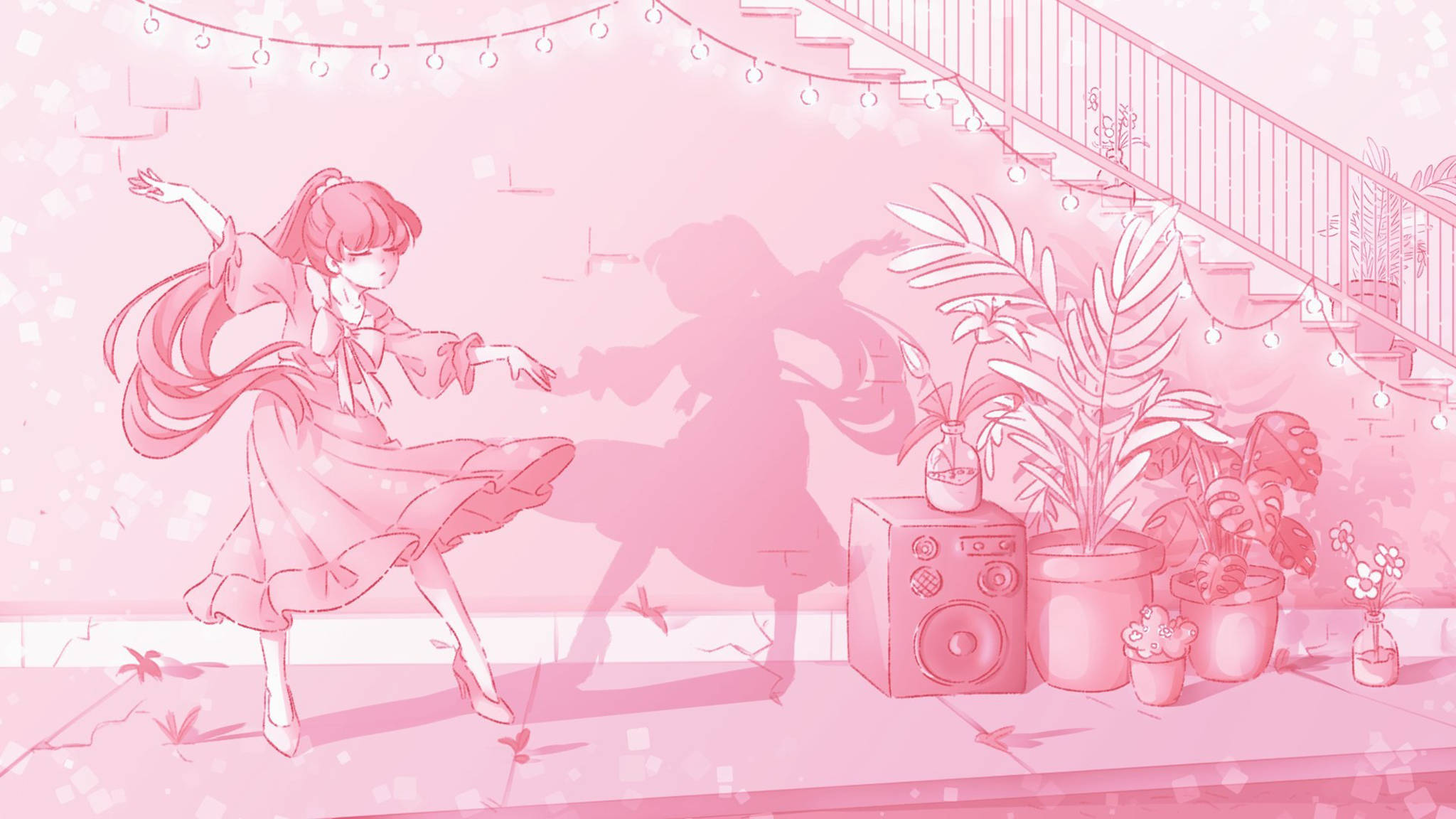 Mananayaw na Pink Anime Aesthetic Wallpaper