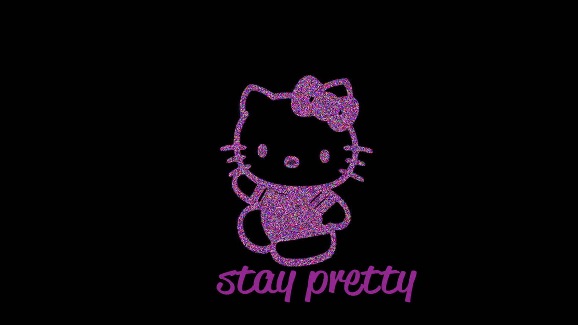 Manatiling Maganda Itim na Hello Kitty Wallpaper