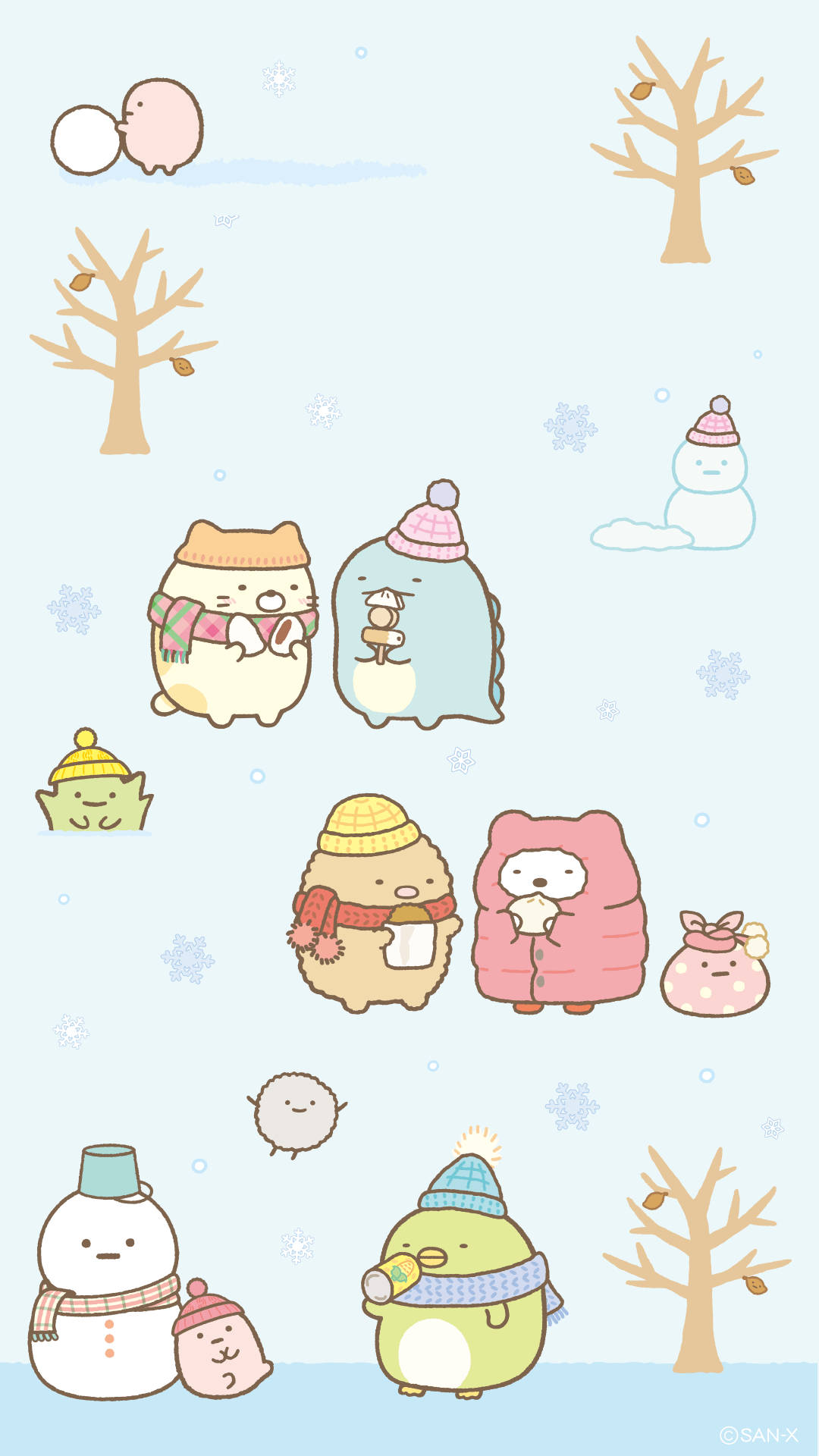 Manatiling mainit at maaliwalas sa mga buwan ng taglamig kasama ang Sumikko Gurashi! Wallpaper