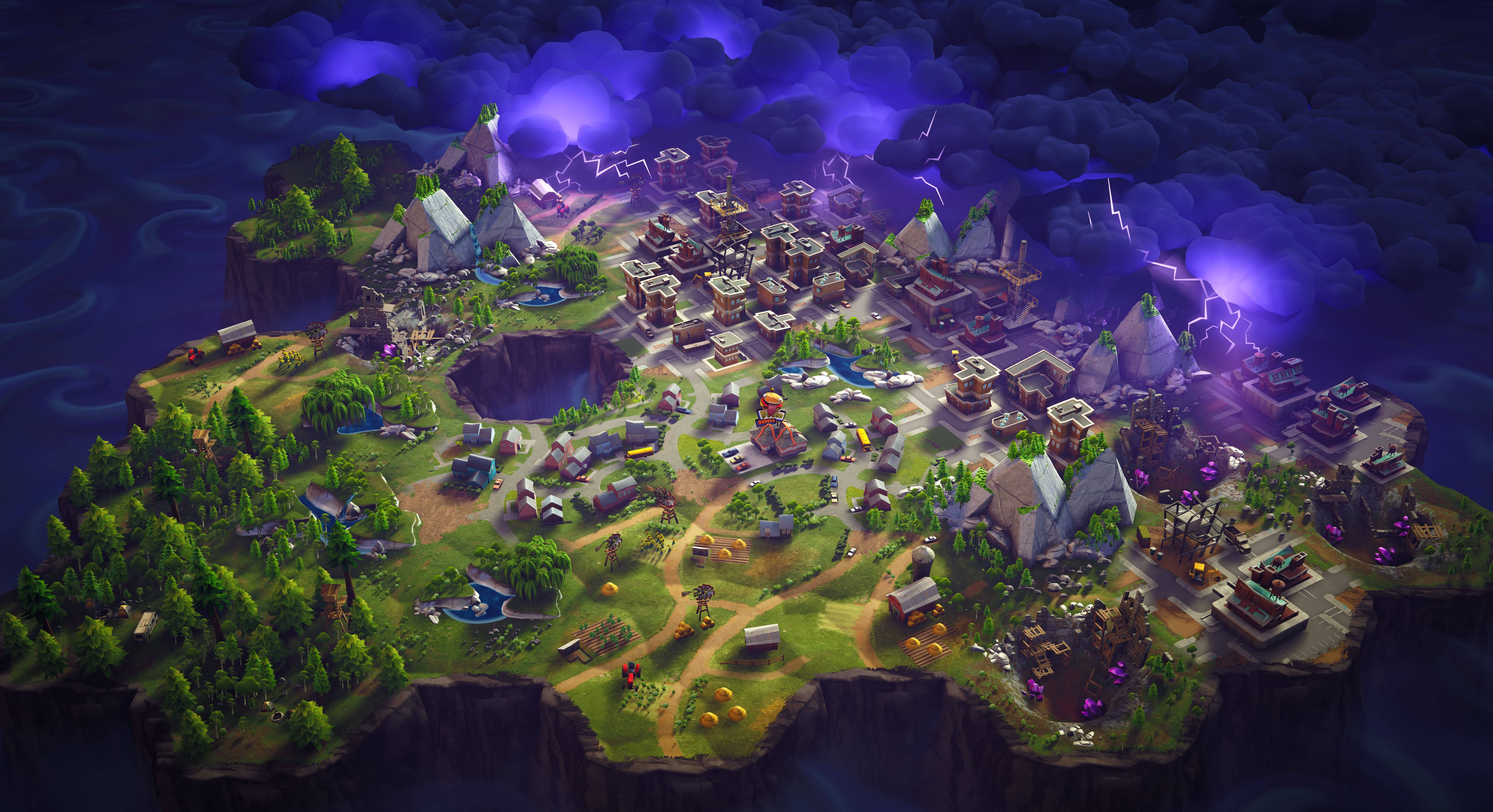 Mapa ng Larong Fortnite Wallpaper