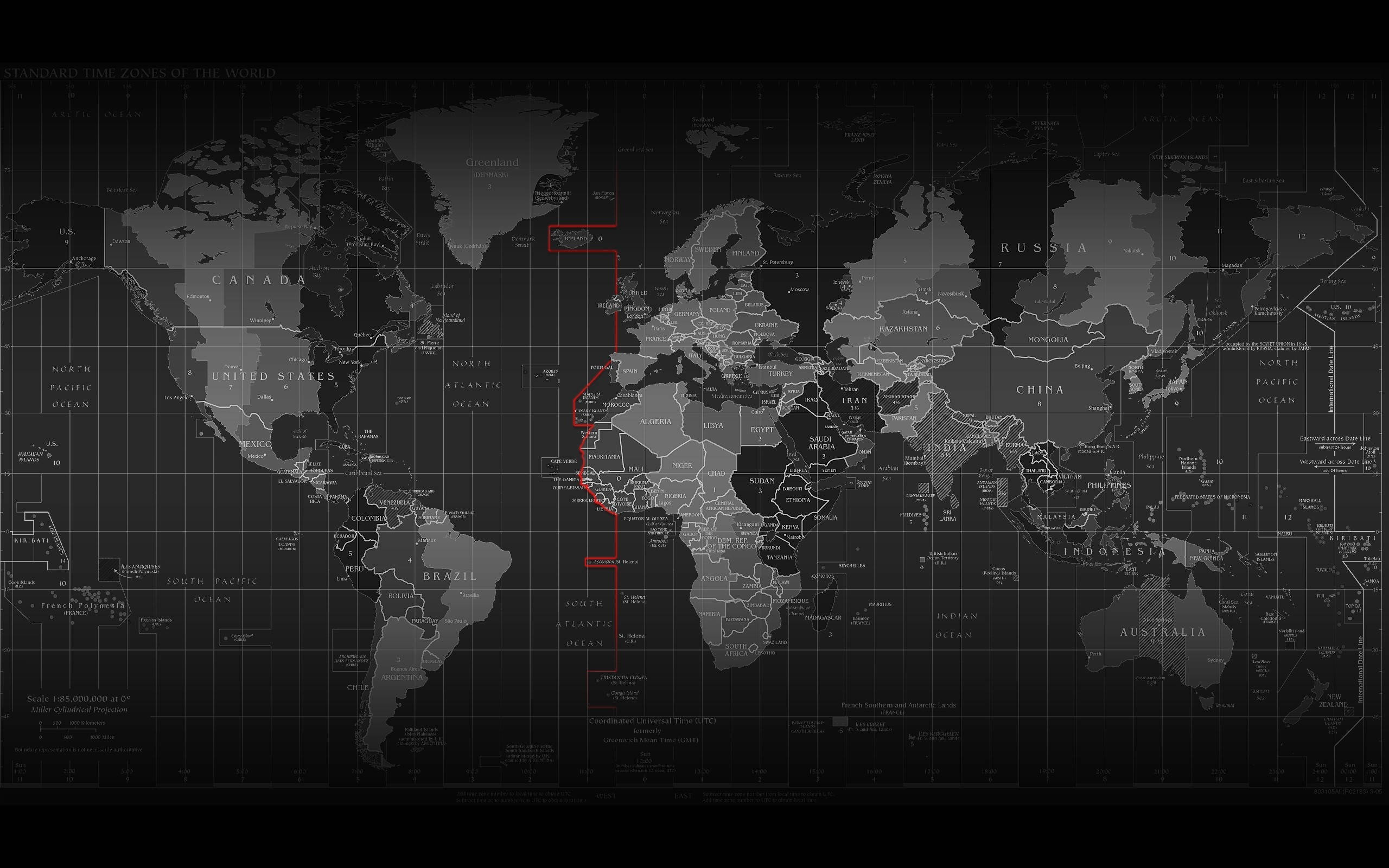 Mapa Pandaigdig na May Madilim na Tema Wallpaper