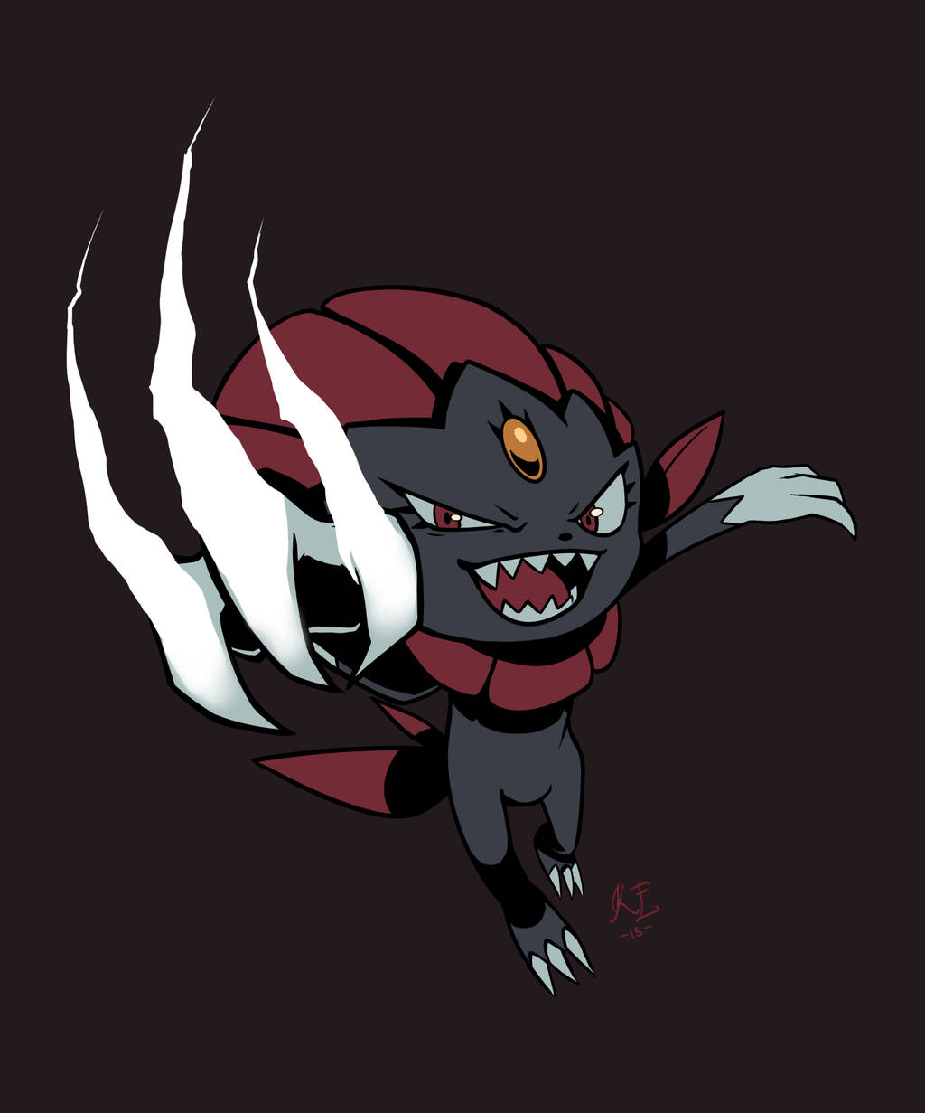 Mapaglarong Weavile na Umaatake Wallpaper