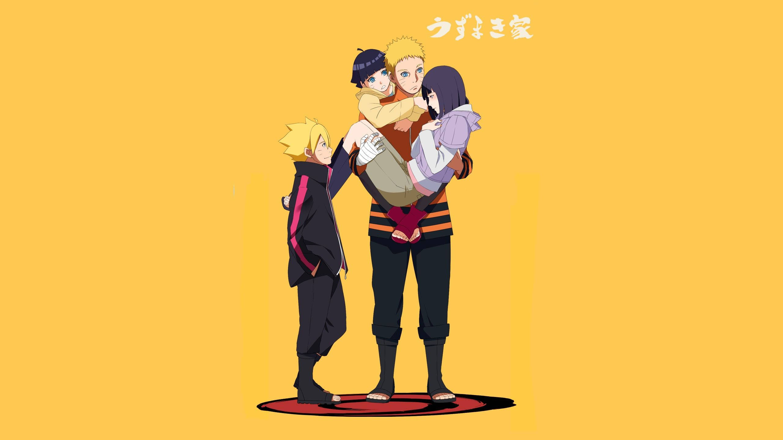 Mapagmahal na Pamilya nina Naruto at Hinata Wallpaper