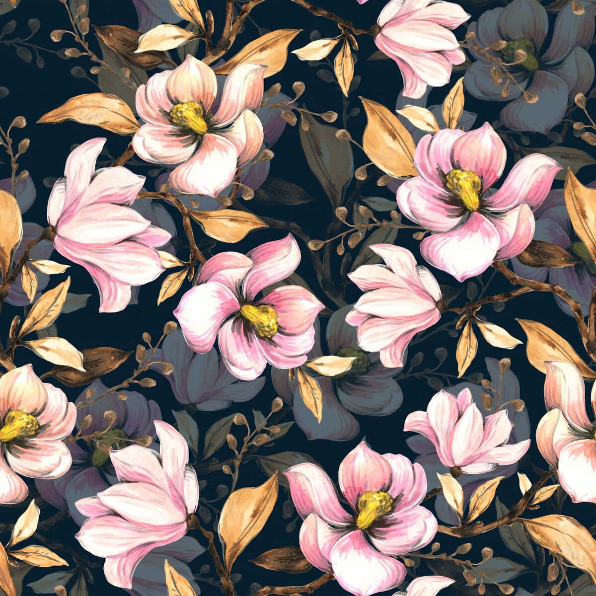 Mapang-akit na Madilim na Bulaklakang Background Wallpaper