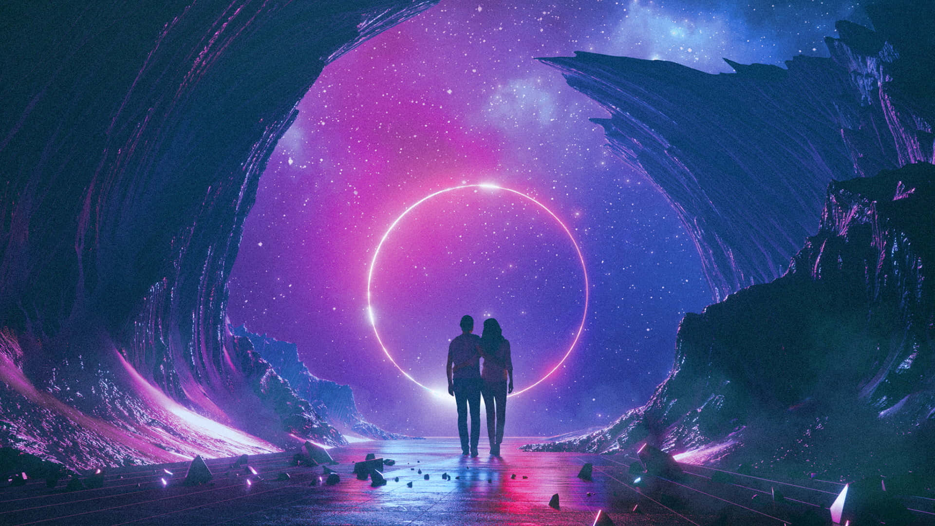 Mapang-akit na Madilim na Lilang Estetika Wallpaper