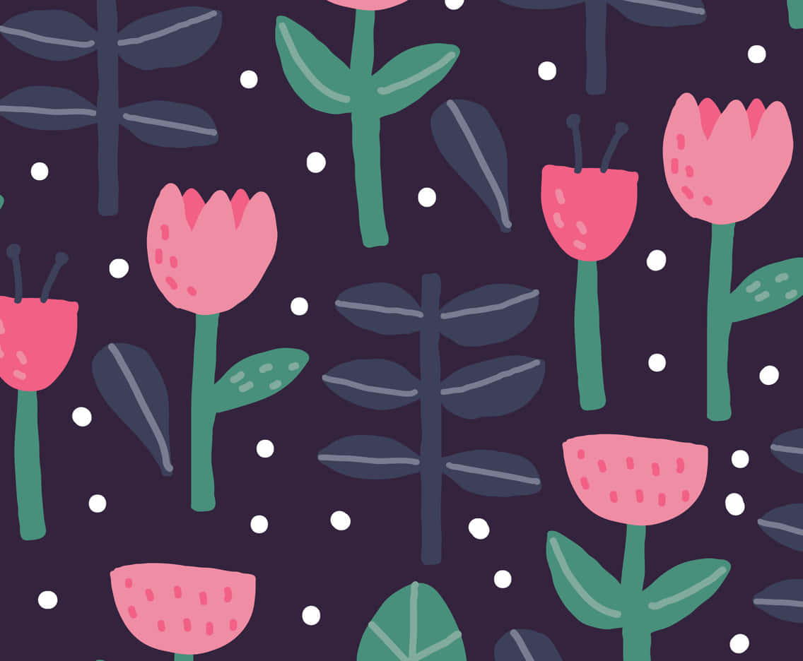 Mapangadap na Madilim na Bulaklak na Background Wallpaper