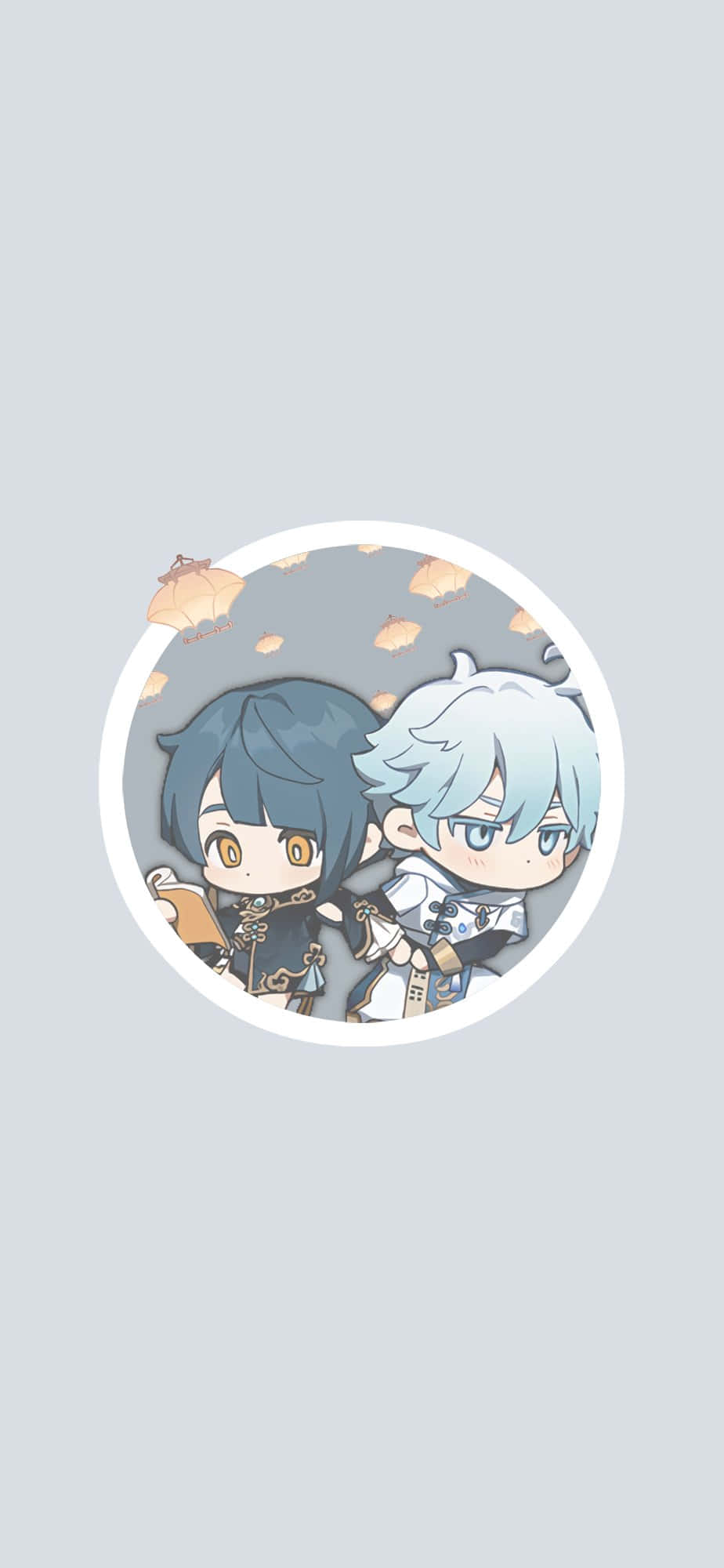 Mapangarap na Asul na Genshin Impact Character Pair PFP Wallpaper