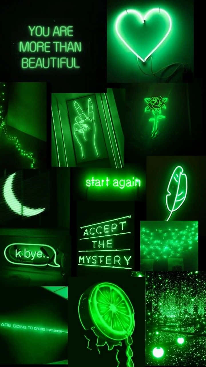 Mapanghaing Neon Green Aesthetic Background Wallpaper