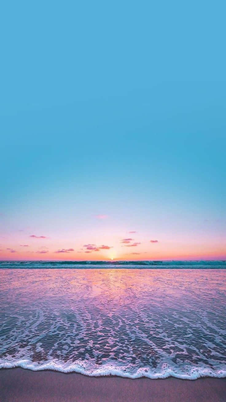 Mapayapang Asul na Dalampasigang Larawan ng Dalampasigan Wallpaper
