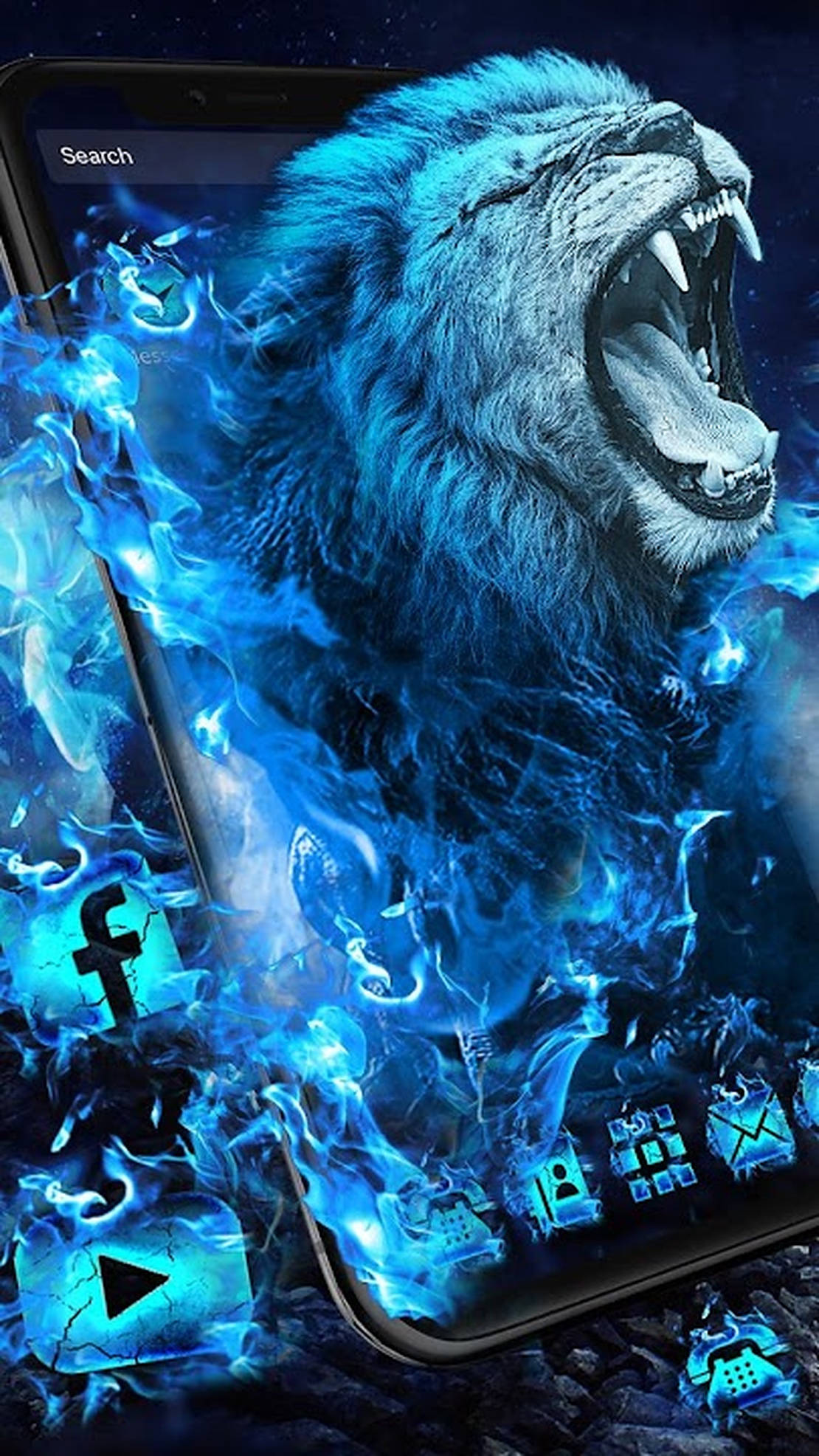 Marahas na Lion ng Kalawakan na Umaatungal sa Kalawakan Wallpaper