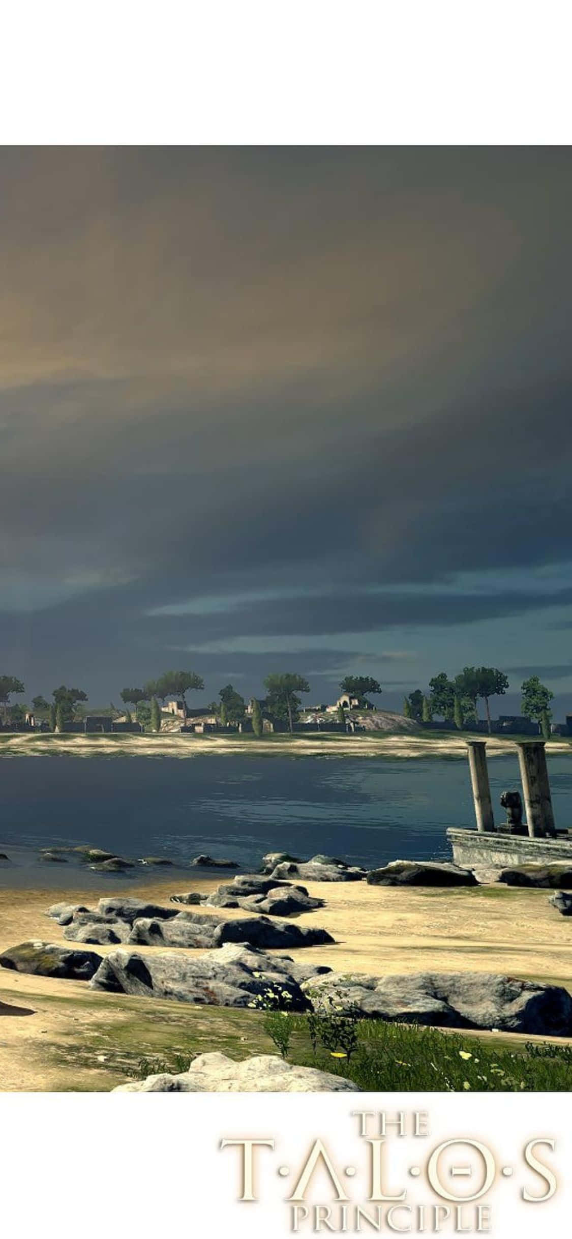 Maransan ang isang nakaka-lubog na mundo kasama ang The Talos Principle sa iyong iPhone Xs Wallpaper