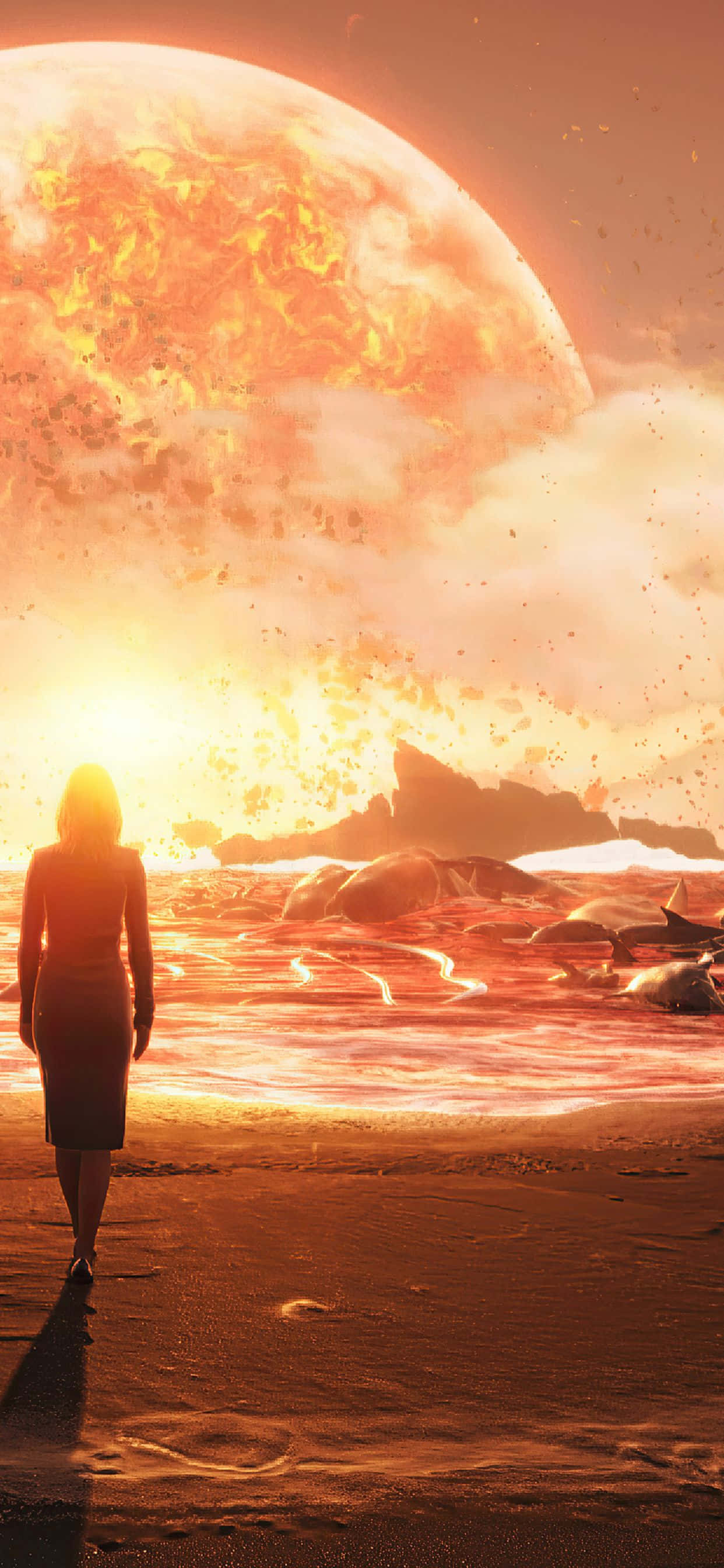 Marasan ang groundbreaking na larong "Death Stranding" sa iyong bagong iPhone Xs Max Wallpaper