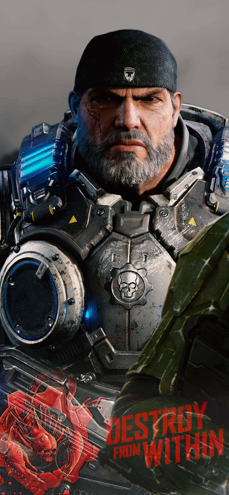 Marcus Fenix Portrait iPhone XS Gears Of War 5 Background Wallpaper
