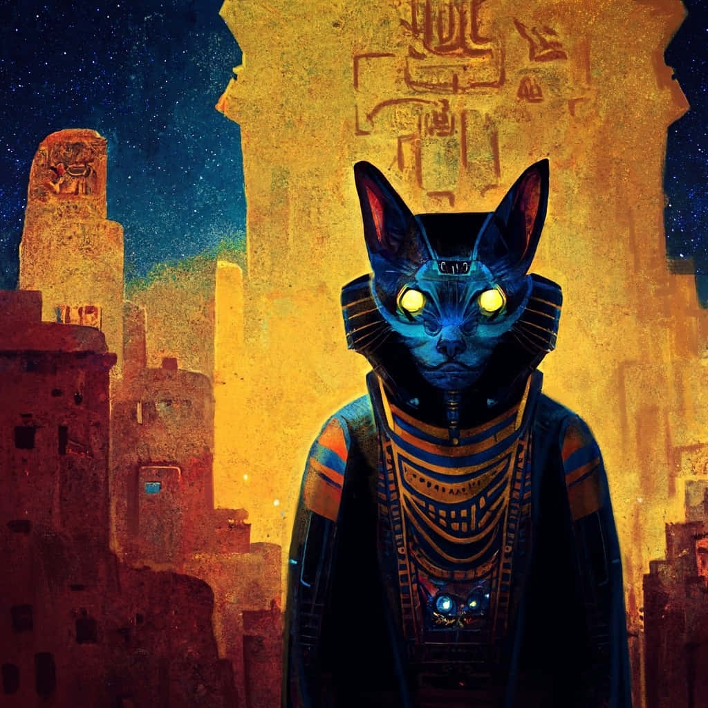 Marikit na Pusa ng Ehipto sa Kapansin-pansing Tindig Wallpaper