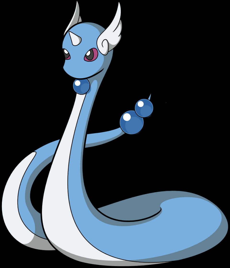 Marilag na Dratini Pokemon sa Puting Background Wallpaper