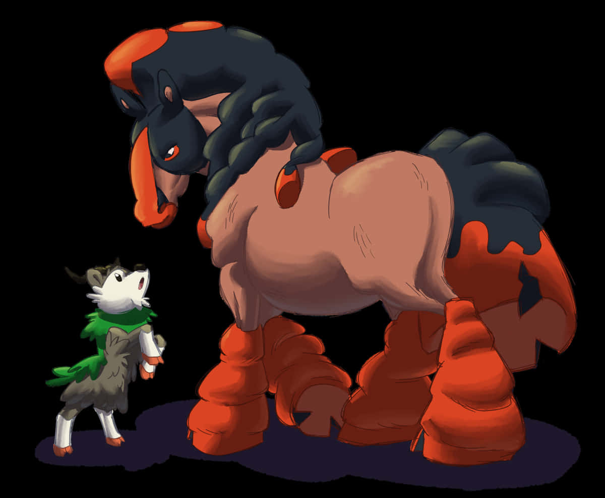 Marilag na Mudsdale kasama si Skiddo sa isang kapana-panabik na pose. Wallpaper