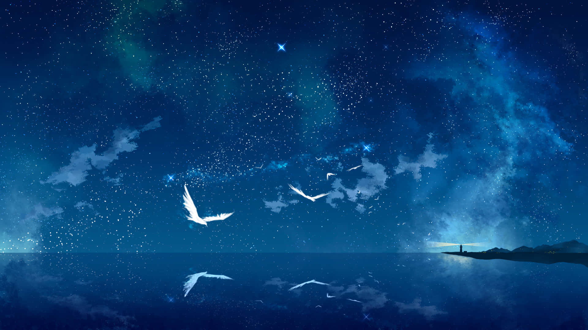 Marilagong Tanawin ng Anime sa Paglubog-lubog Wallpaper