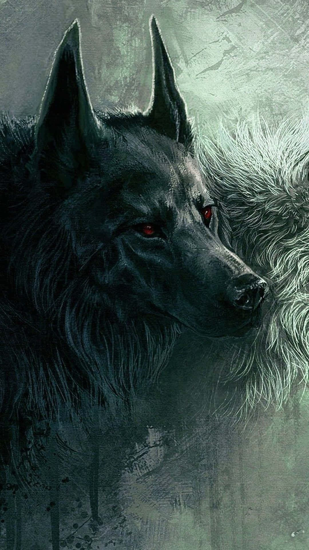 Maringal na lobo na nakatingin sa gabi Wallpaper