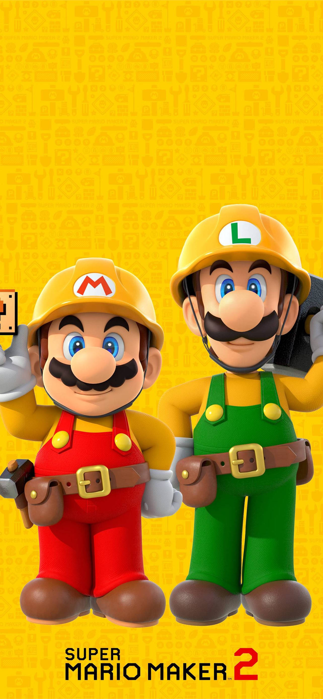 Mario at Luigi Super Mario Maker2 Promo Wallpaper