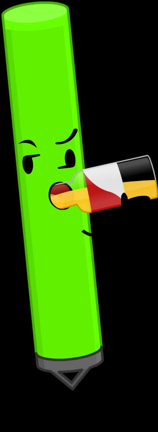 Marker na Kumikinang na Berde na Cartoon Wallpaper