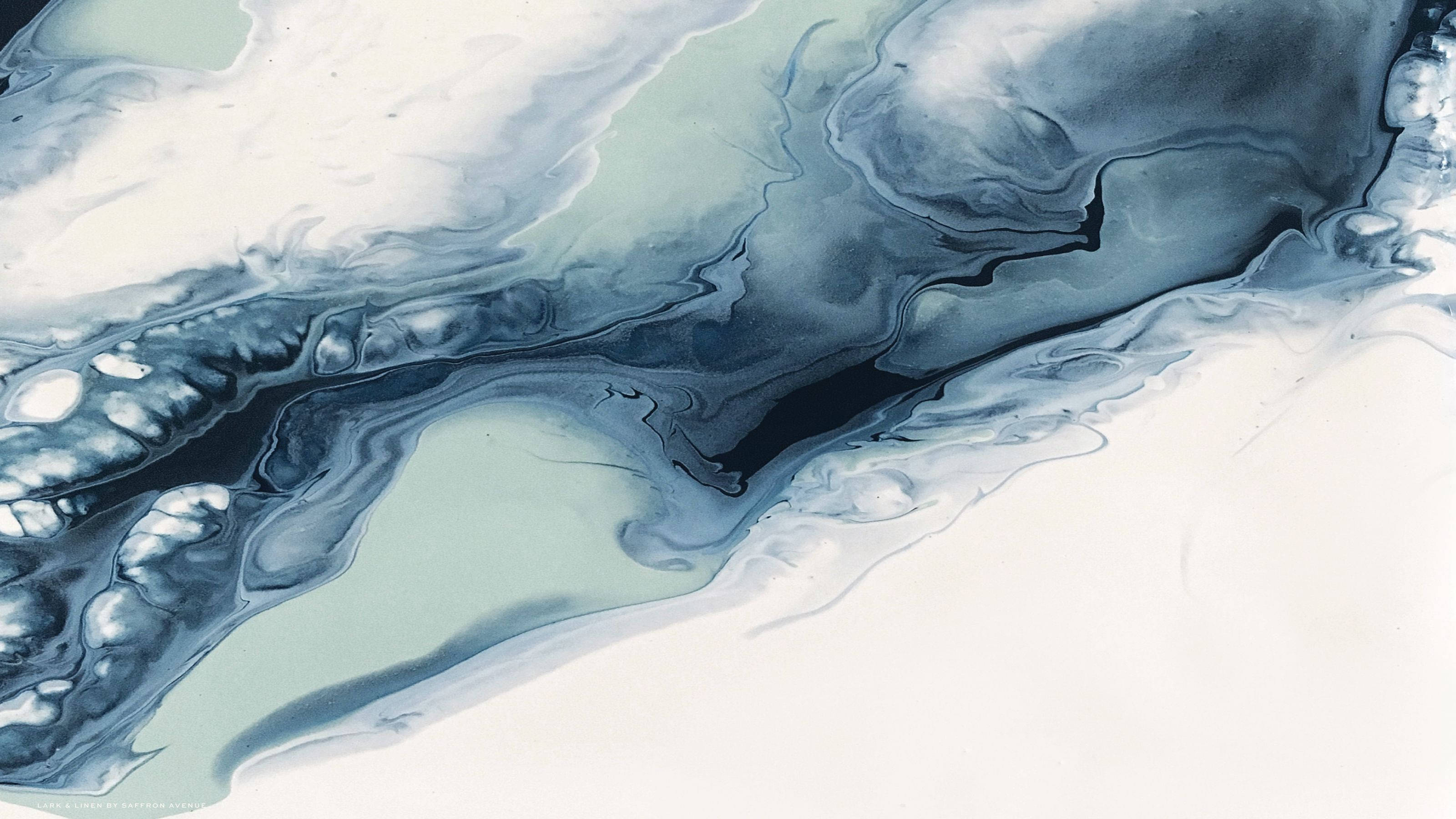 Marmol na Desktop na Asul na Fluid Abstract Art Wallpaper